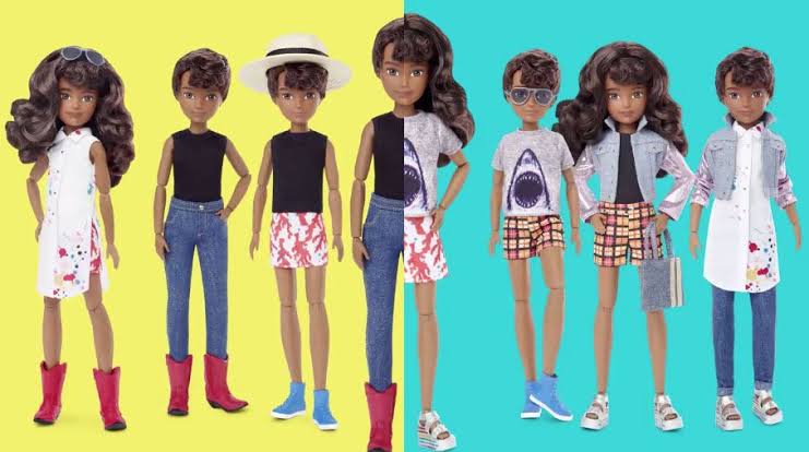 Boneca sem gênero da Mattel, personalizada com diferentes acessórios "masculinos" e "femininos" (Foto: Divulgação)
