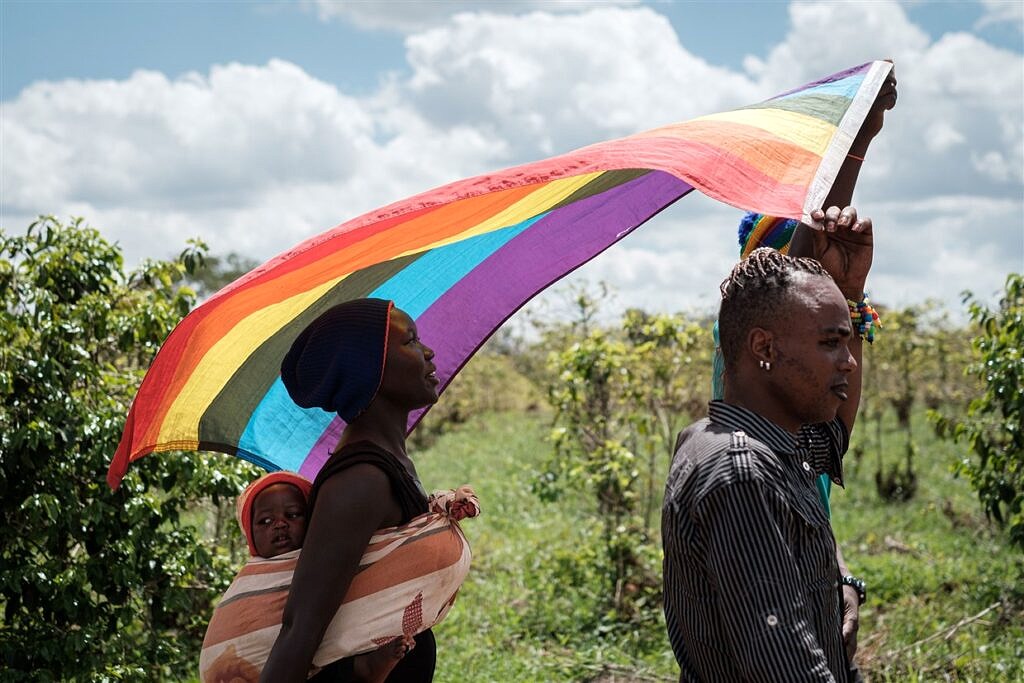 Refugiados sudaneses marcham em protesto por direitos LGBTQ no Quênia, em maio de 2019 (Foto: AFP | Getty Images | Yasuyoshi Chiba)