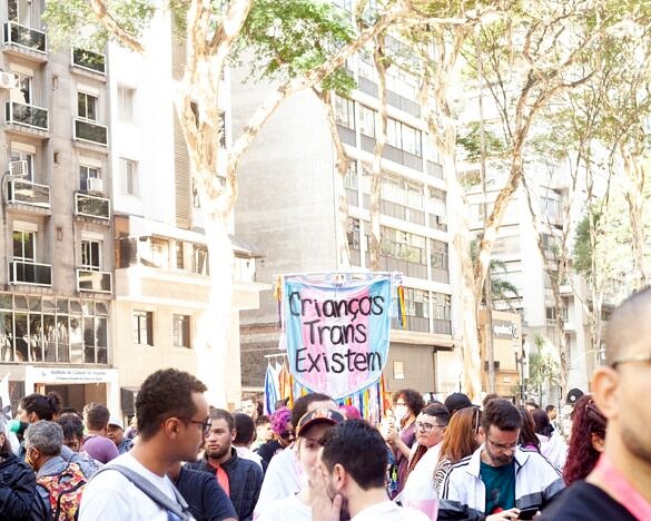 Público na 5ª Marcha do Orgulho Trans de São Paulo (Foto: Rafael Monteiro | Revista Híbrida)