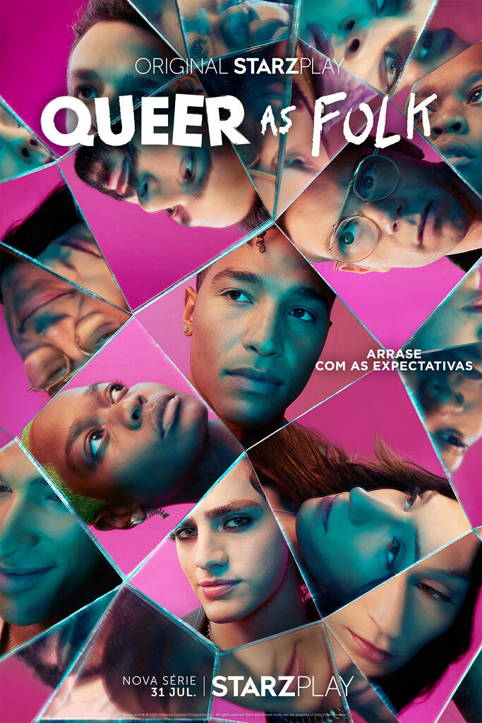Primeiro cartaz da nova versão de "Queer as Folk", que estreia dia 31 de julho no Starzplay [Foto: Starzplay/Reprodução]