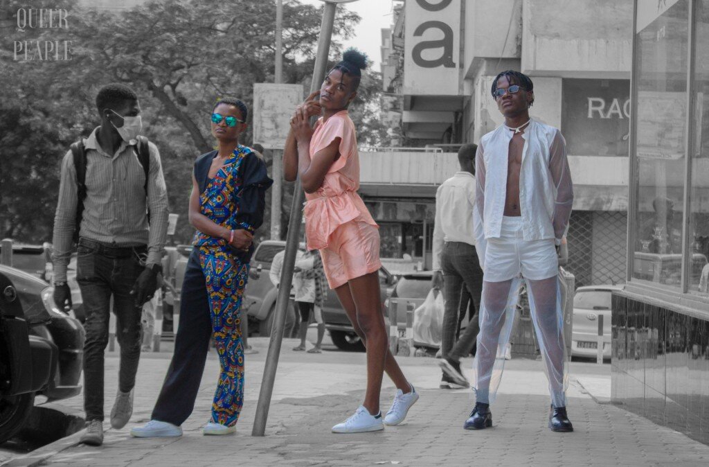 Mister Queer Angola: Nery Vicente, Jesse Gaspar e Marley Quinglés fotografados por Bruno Aragão (via Queer People)