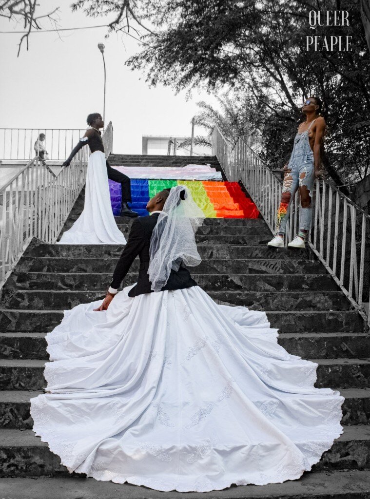 Mister Queer Angola: Nery Vicente, Jesse Gaspar e Marley Quinglés fotografados por Bruno Aragão (via Queer People)