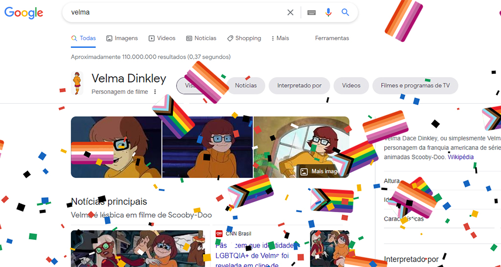 Google lançou página interativa em comemoração a sexualidade de Velma [Foto: Reprodução]