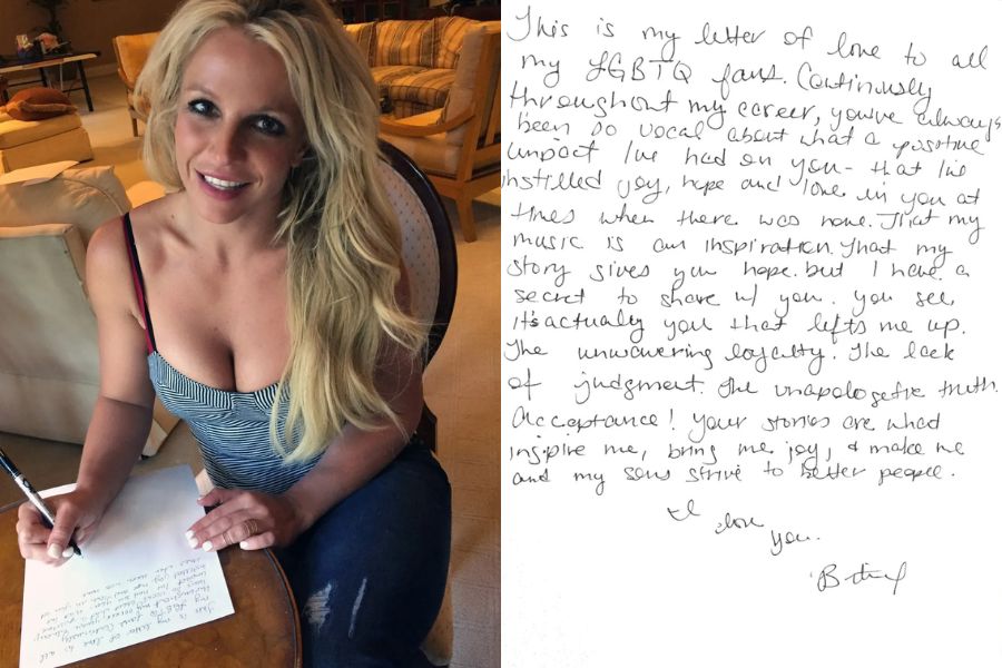Carta de Britney em apoio à comunidade LGBTQIA+