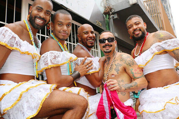 Foliões LGBTQIA+ durante o pré-Carnaval de São Paulo [Foto: Pedro Stephan]
