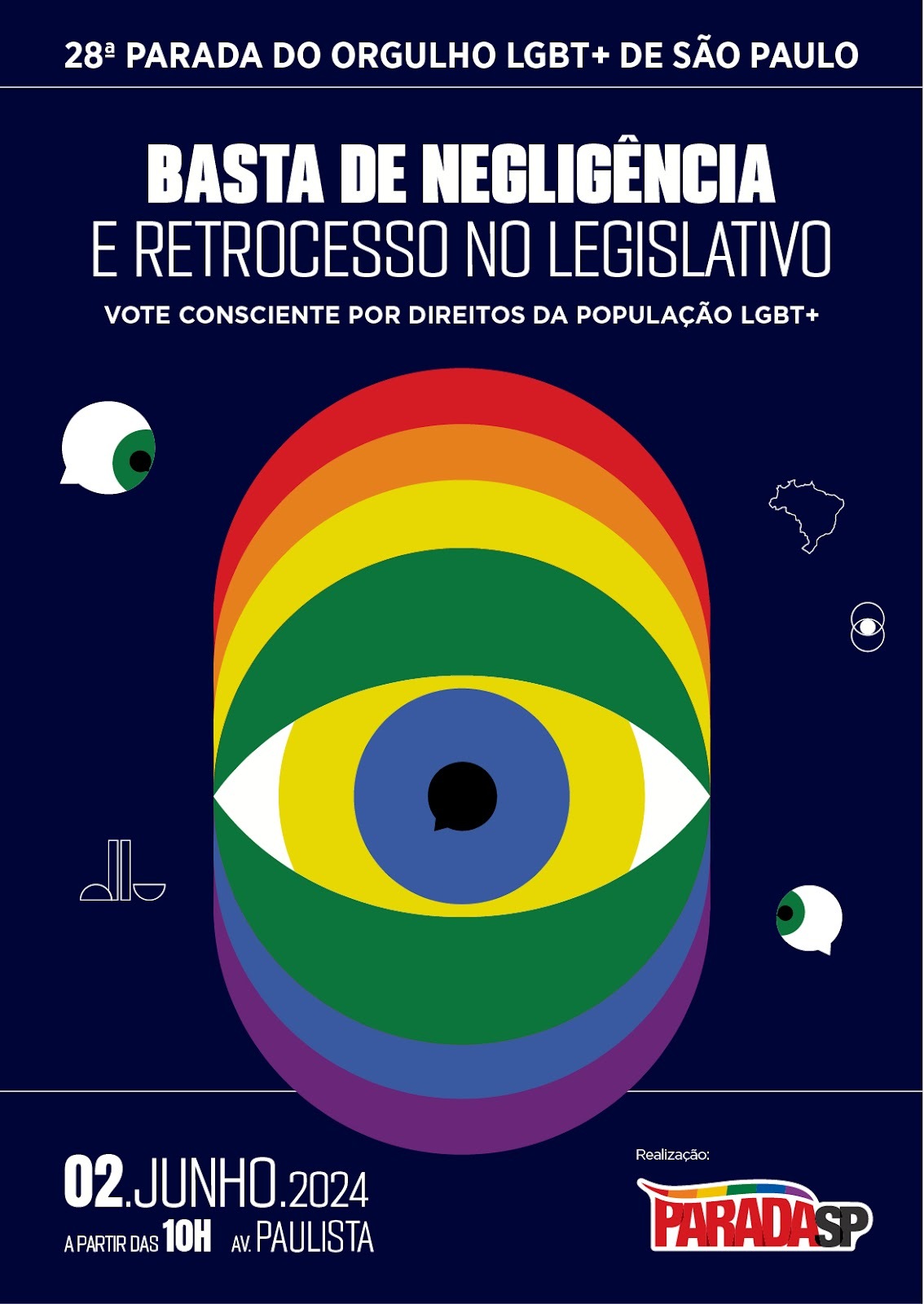 Cartaz da 28ª edição da Parada do Orgulho LGBT+ de São Paulo (Foto: Divulgação)