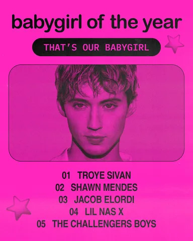 Troye Sivan é o maior "babygirl" do ano segundo o Grindr (Foto: Reprodução)