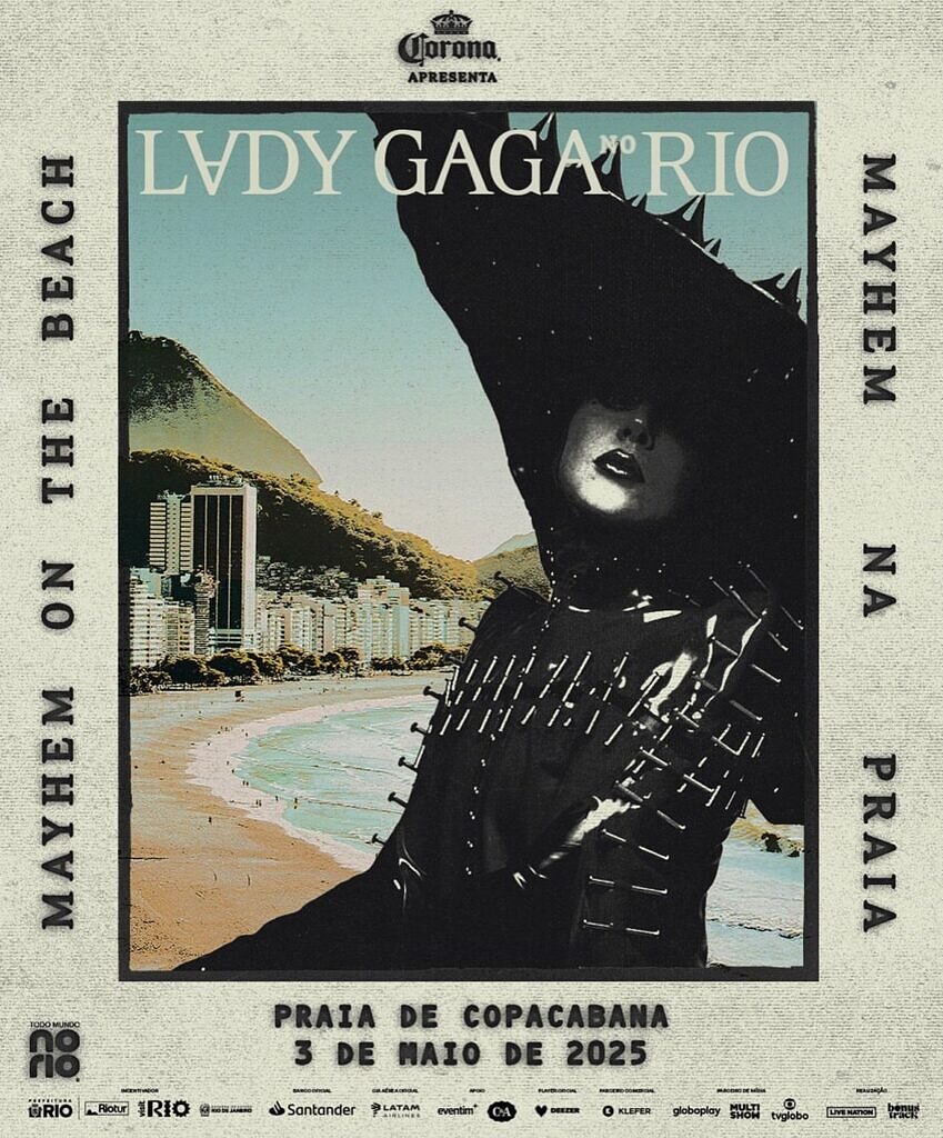 Poster oficial do show de Lady Gaga no Rio de Janeiro, em 5 de maio de 2025 (Foto: Divulgação)
